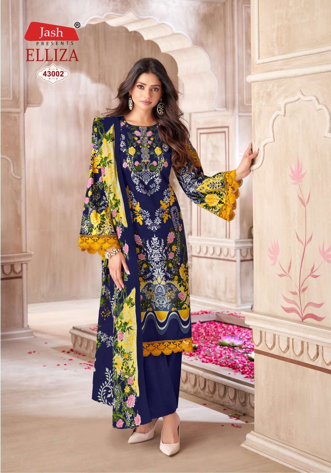 Elliza Vol 43 Lawn Collection Jash Cotton Karachi Salwar Suits Manufacturer Gujarat