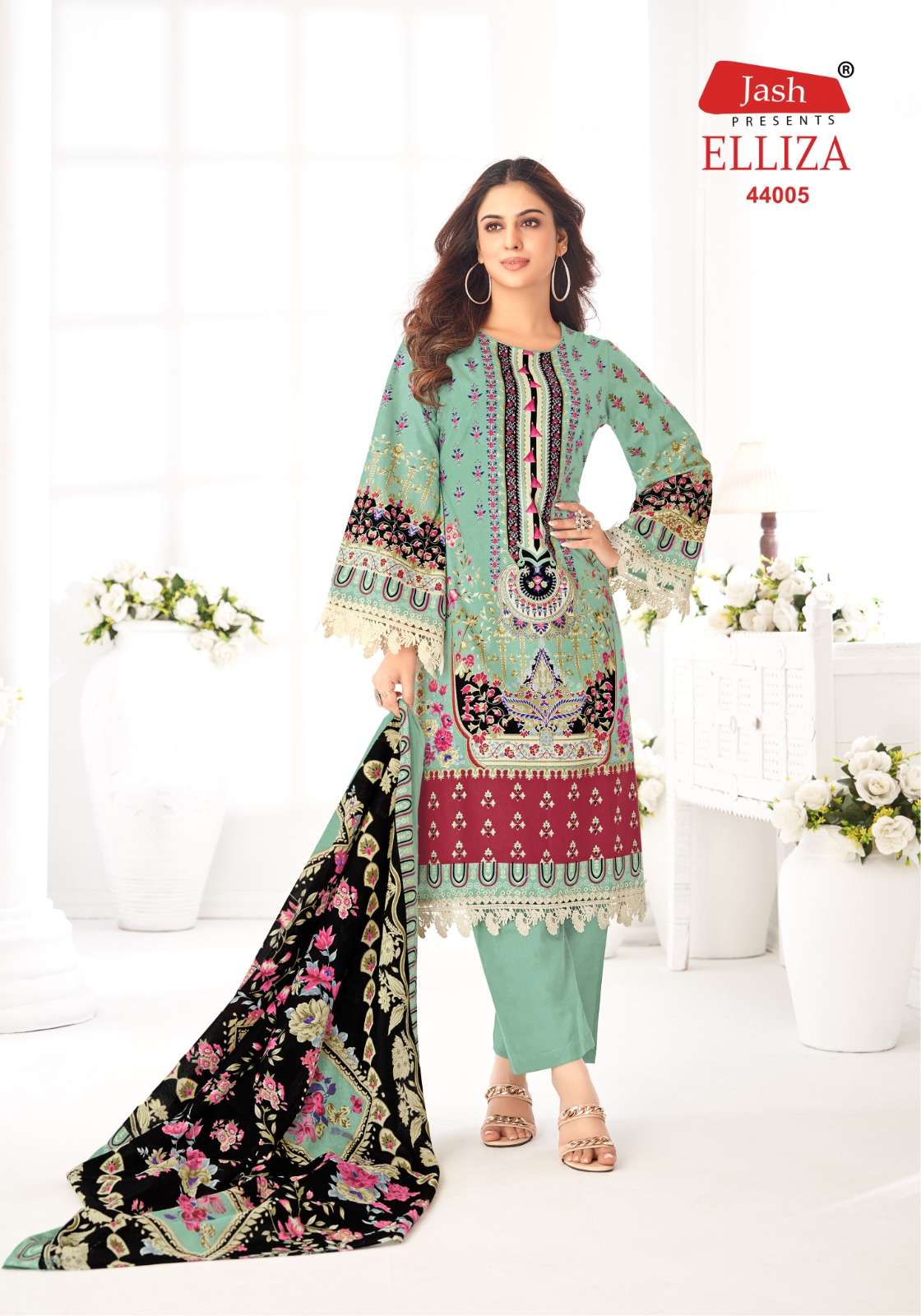 एलिज़ा वॉल्यूम 44 जैश कॉटन कराची सलवार सूट निर्यातक गुजरात