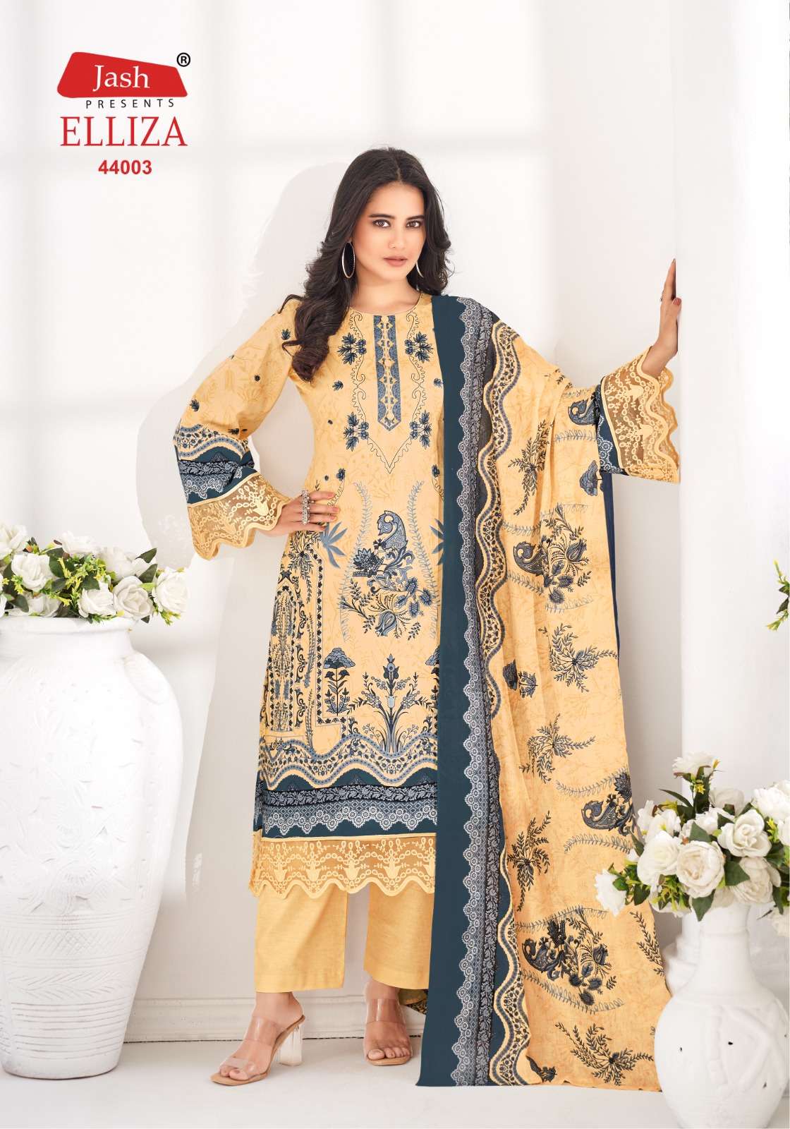 एलिज़ा वॉल्यूम 44 जैश कॉटन कराची सलवार सूट निर्यातक गुजरात