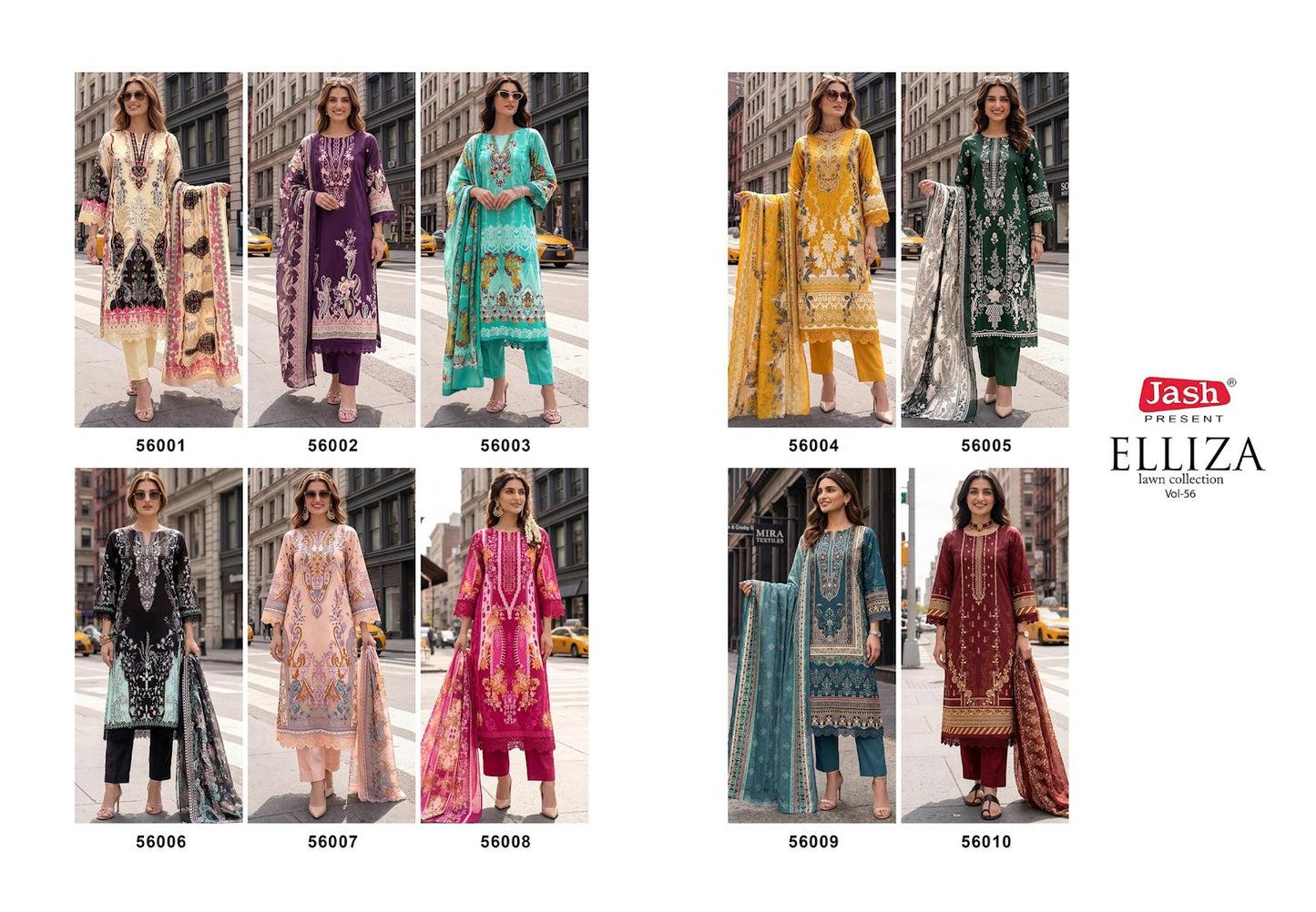 Elliza Vol 56 Jash Mix Cotton Karachi Salwar Suits Wholesaler