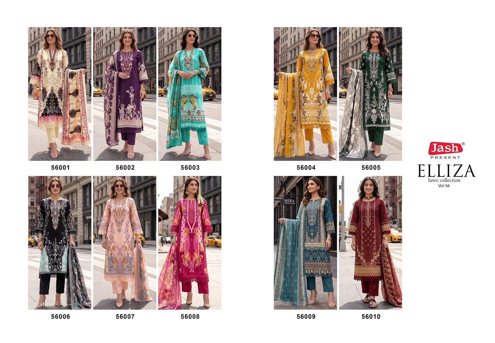 Elliza Vol 56 Jash Mix Cotton Karachi Salwar Suits Wholesaler