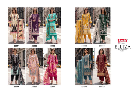 Elliza Vol 56 Jash Mix Cotton Karachi Salwar Suits Wholesaler