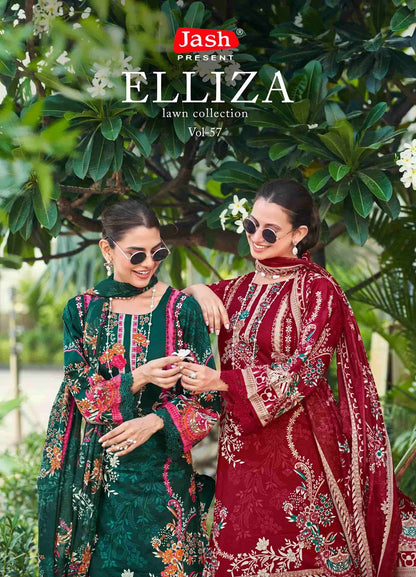 Elliza Vol 57 Jash Lawn Karachi Salwar Suits Supplier India