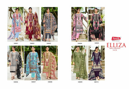 Elliza Vol 58 Jash Lawn Cotton Karachi Salwar Suits Manufacturer