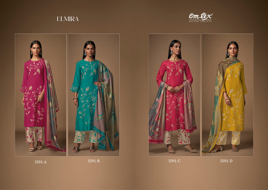 Elmira Omtex Silk Pant Style Suits Wholesaler Ahmedabad