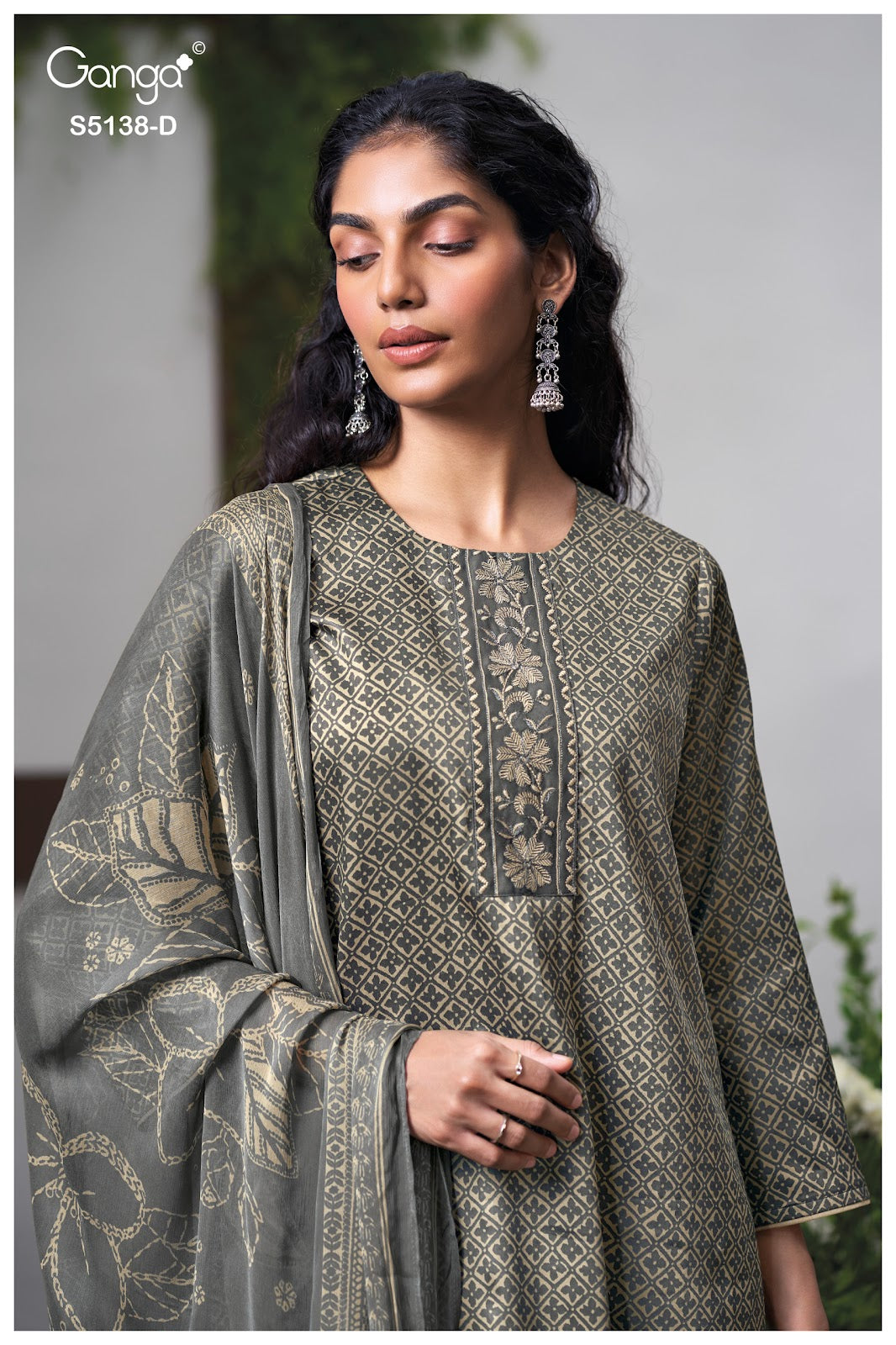 Elnaaz S5138 Ganga Cotton Satin Pant Style Suits Exporter Gujarat