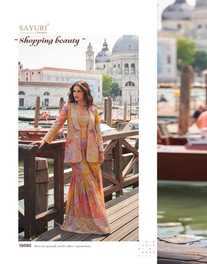 Elnaaz Sayuri Chinnon Silk Indo Western Pair Wholesaler India