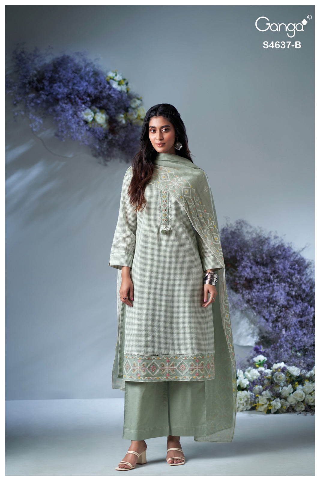 Elnara 4637 Ganga Cotton Plazzo Style Suits Wholesaler
