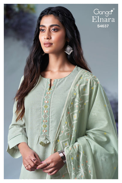 Elnara 4637 Ganga Cotton Plazzo Style Suits Wholesaler