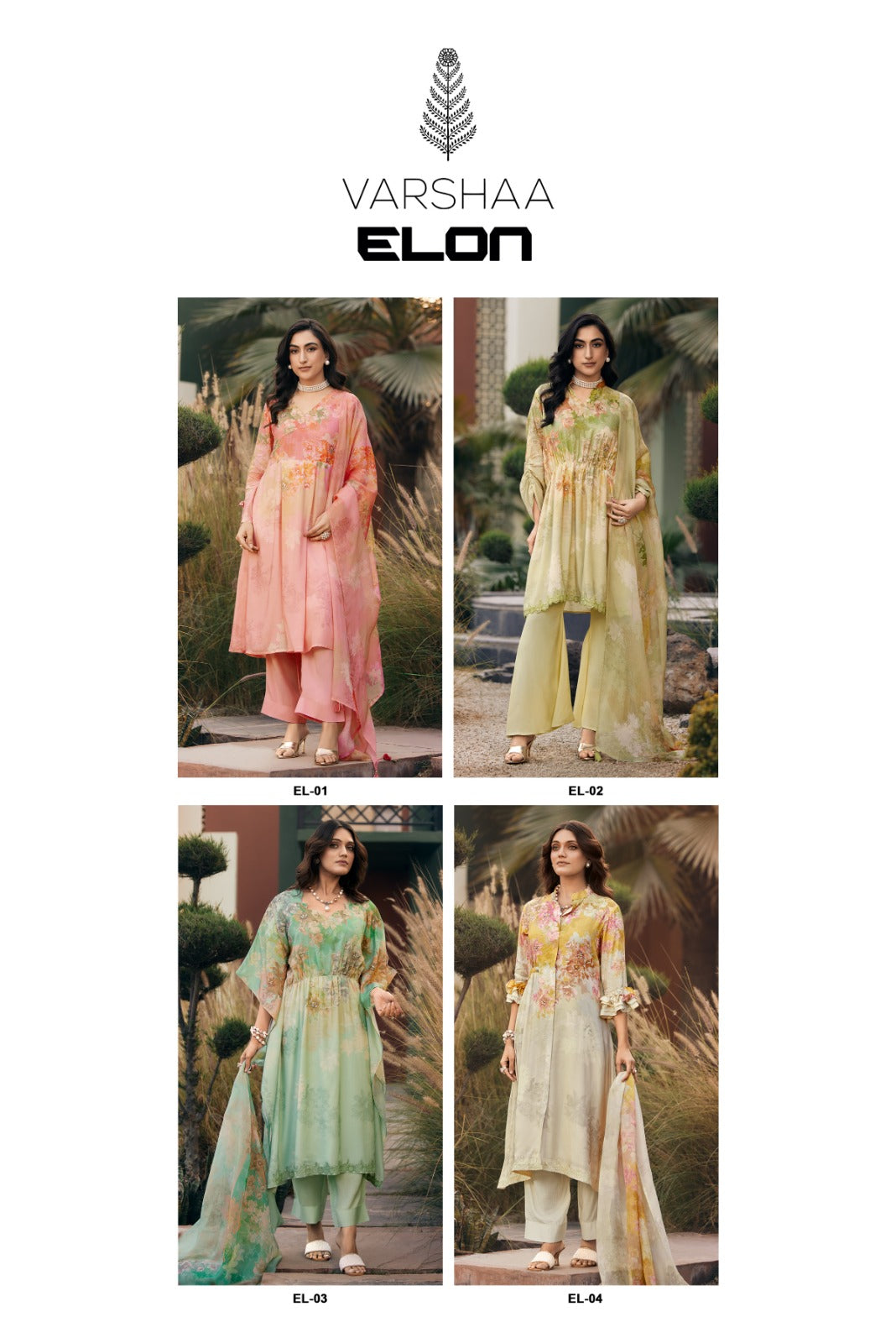 Elon Varshaa Viscose Muslin Pant Style Suits Wholesaler India