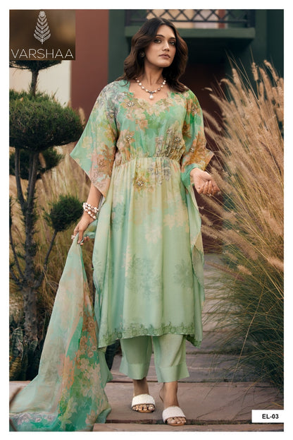 Elon Varshaa Viscose Muslin Pant Style Suits Wholesaler India
