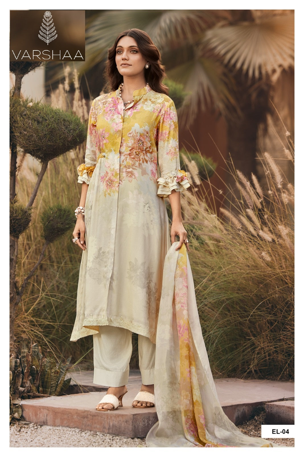 Elon Varshaa Viscose Muslin Pant Style Suits Wholesaler India