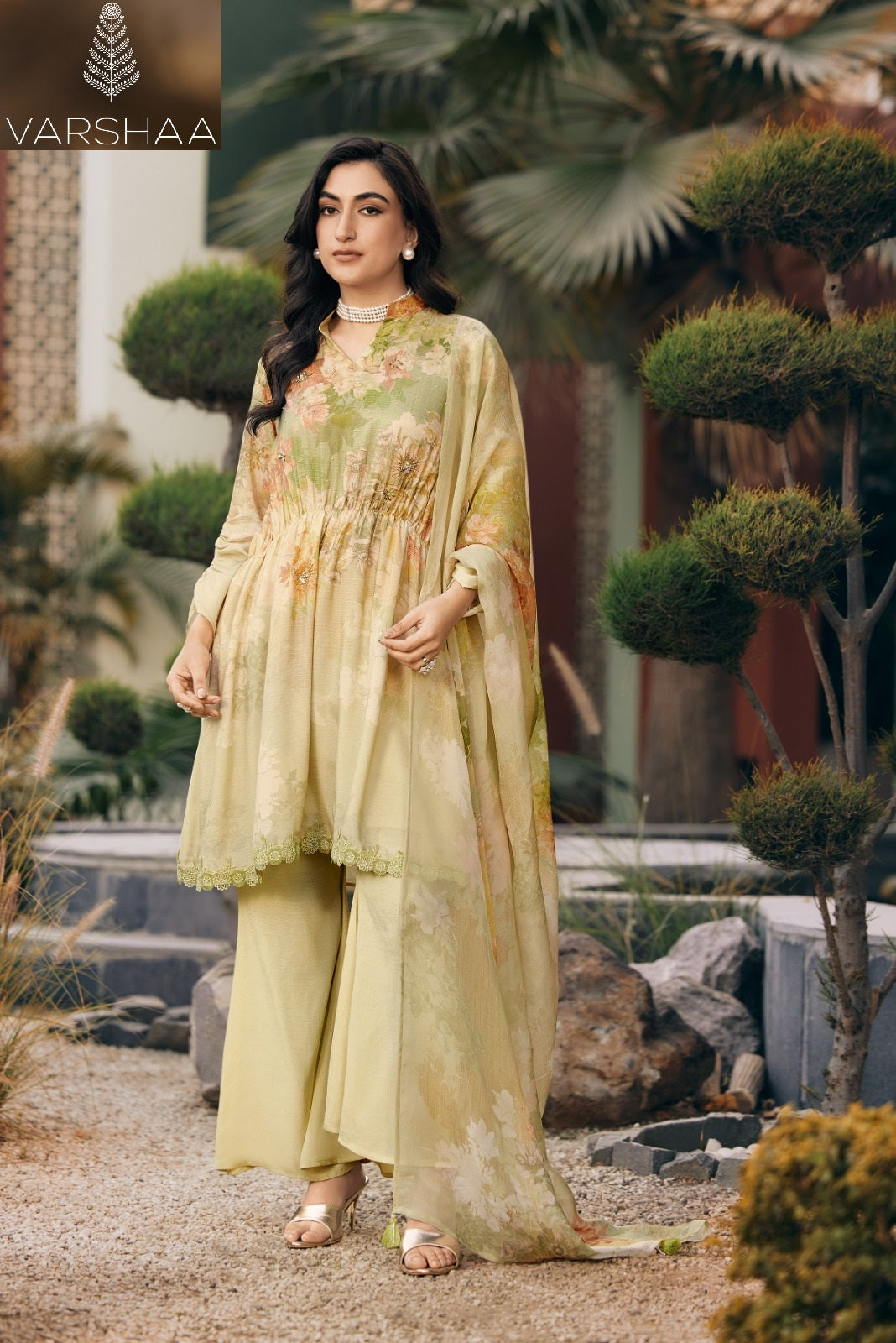 Elon Varshaa Viscose Muslin Pant Style Suits Wholesaler India