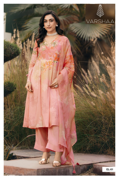 Elon Varshaa Viscose Muslin Pant Style Suits Wholesaler India