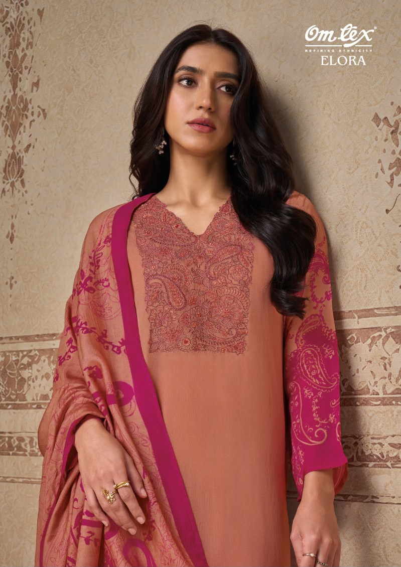 Elora Omtex Organza Pant Style Suits Supplier India