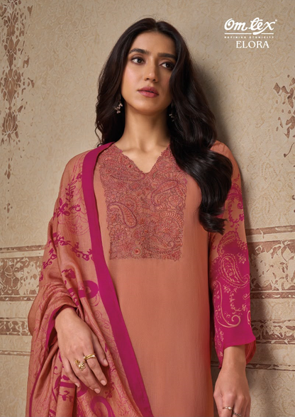 Elora Omtex Organza Pant Style Suits Supplier India