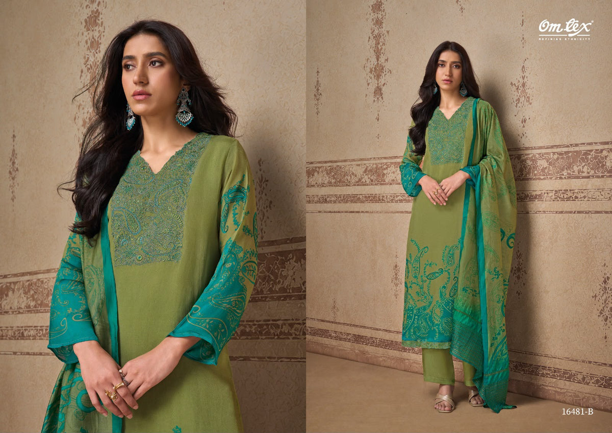 Elora Omtex Organza Pant Style Suits Supplier India