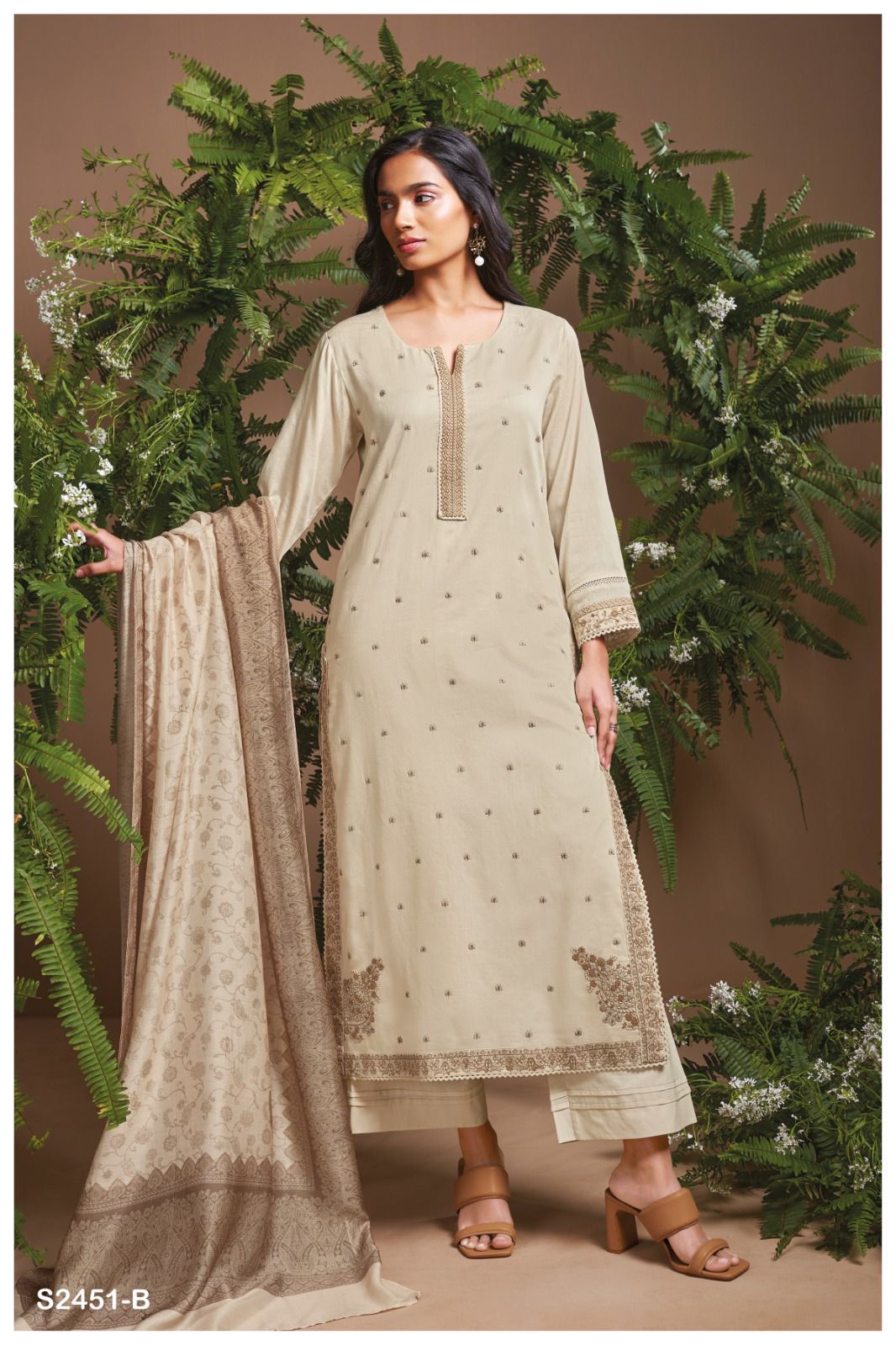 Eloraina Ganga Premium Cotton Plazzo Style Suits Manufacturer India