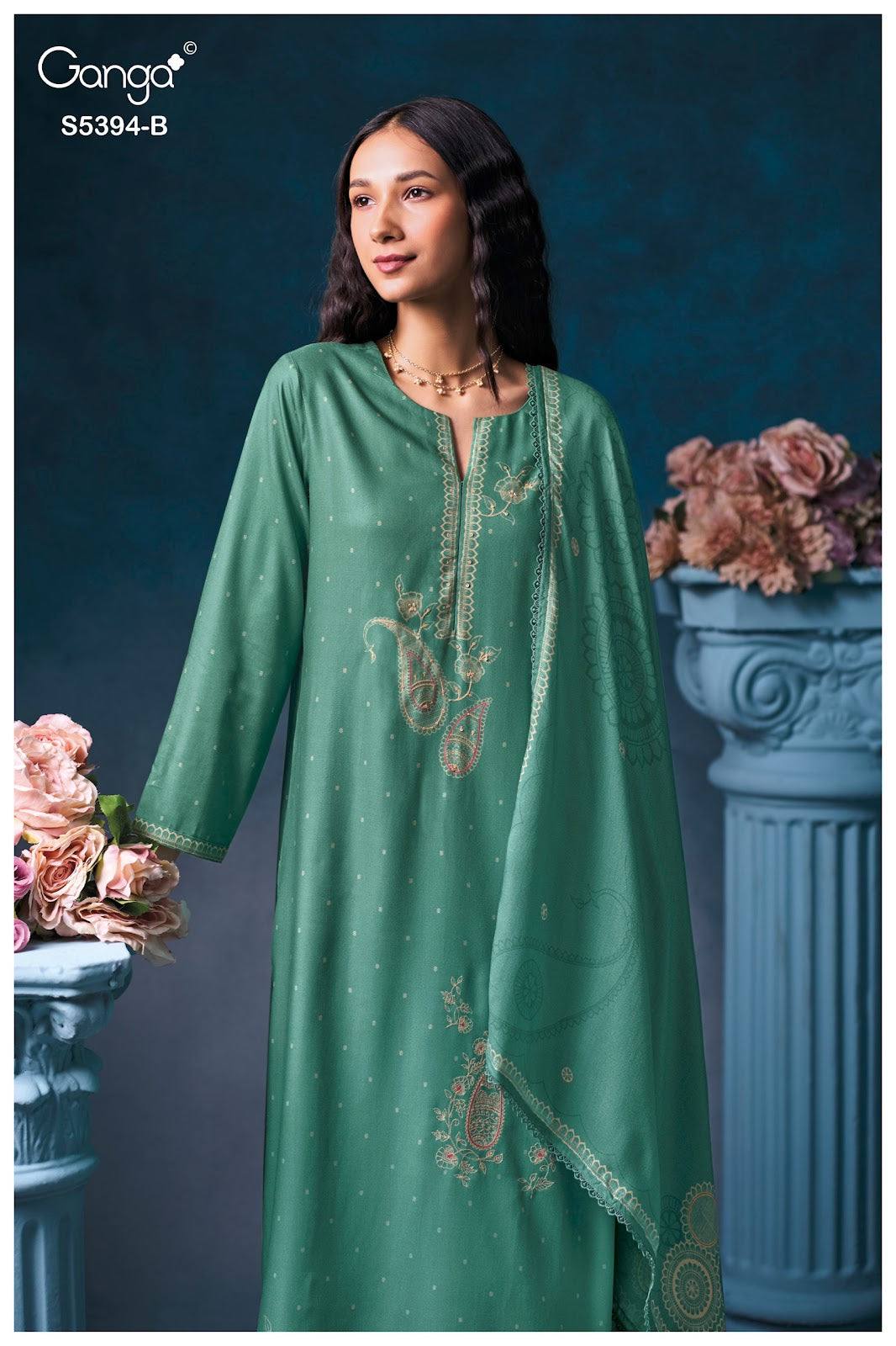 Elvaya S5394 Ganga Wool Pashmina Suits Manufacturer