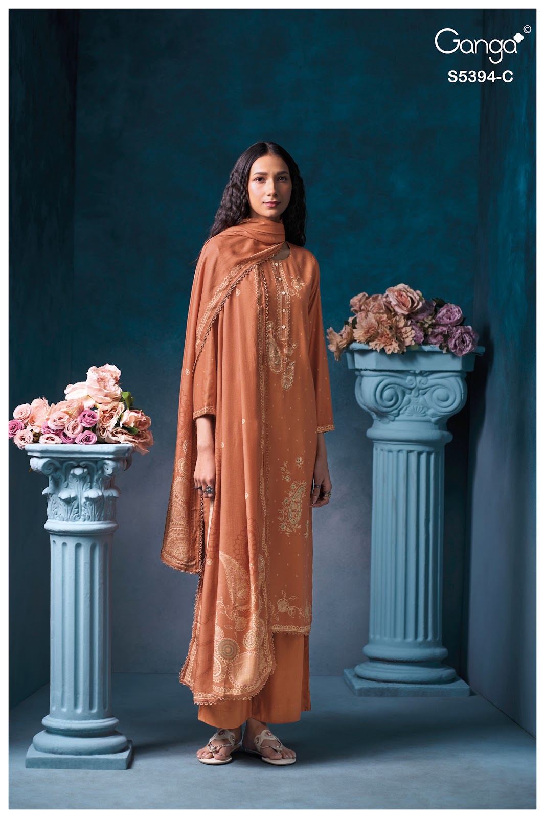 Elvaya S5394 Ganga Wool Pashmina Suits Manufacturer