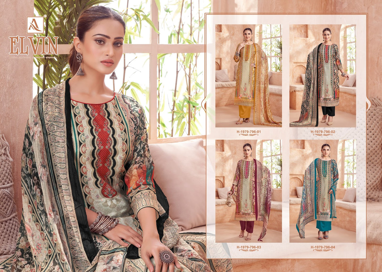 Elvin Alok Pure Viscose Muslin Karachi Salwar Suits Supplier Ahmedabad