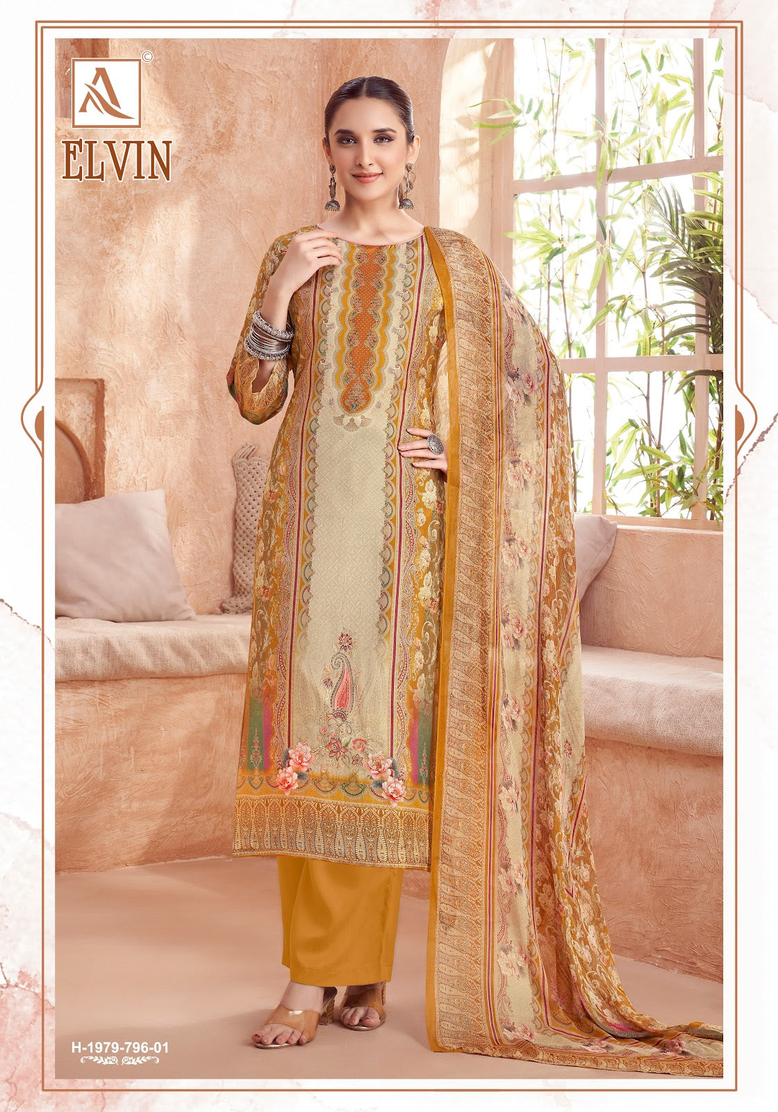Elvin Alok Pure Viscose Muslin Karachi Salwar Suits Supplier Ahmedabad