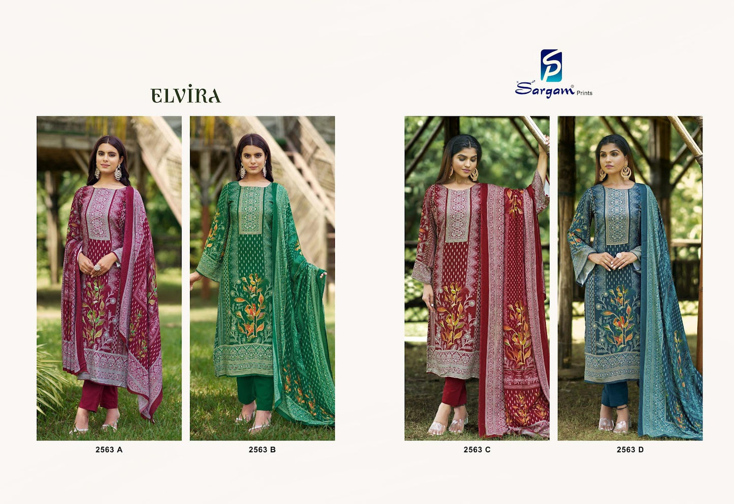 Elvira Sargam Prints Pashmina Suits Wholesale