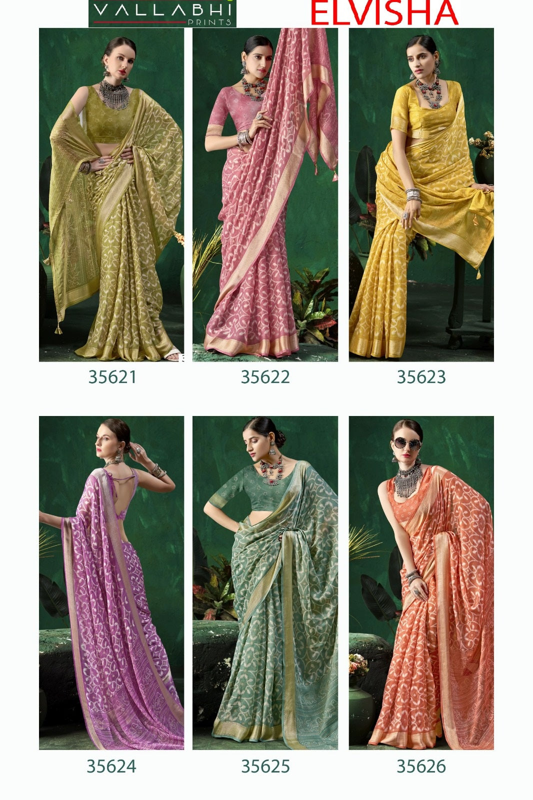 Elvisha Vallabhi Prints Chiffon Sarees Wholesaler Ahmedabad