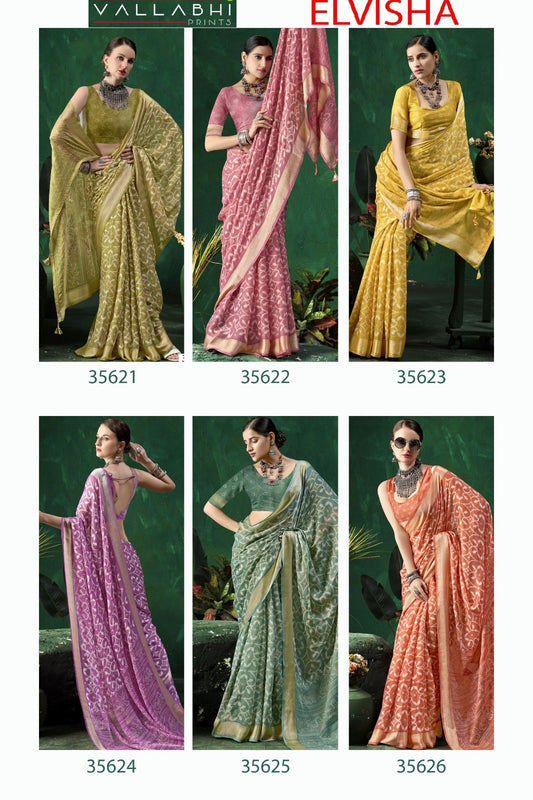 Elvisha Vallabhi Prints Chiffon Sarees Wholesaler Ahmedabad