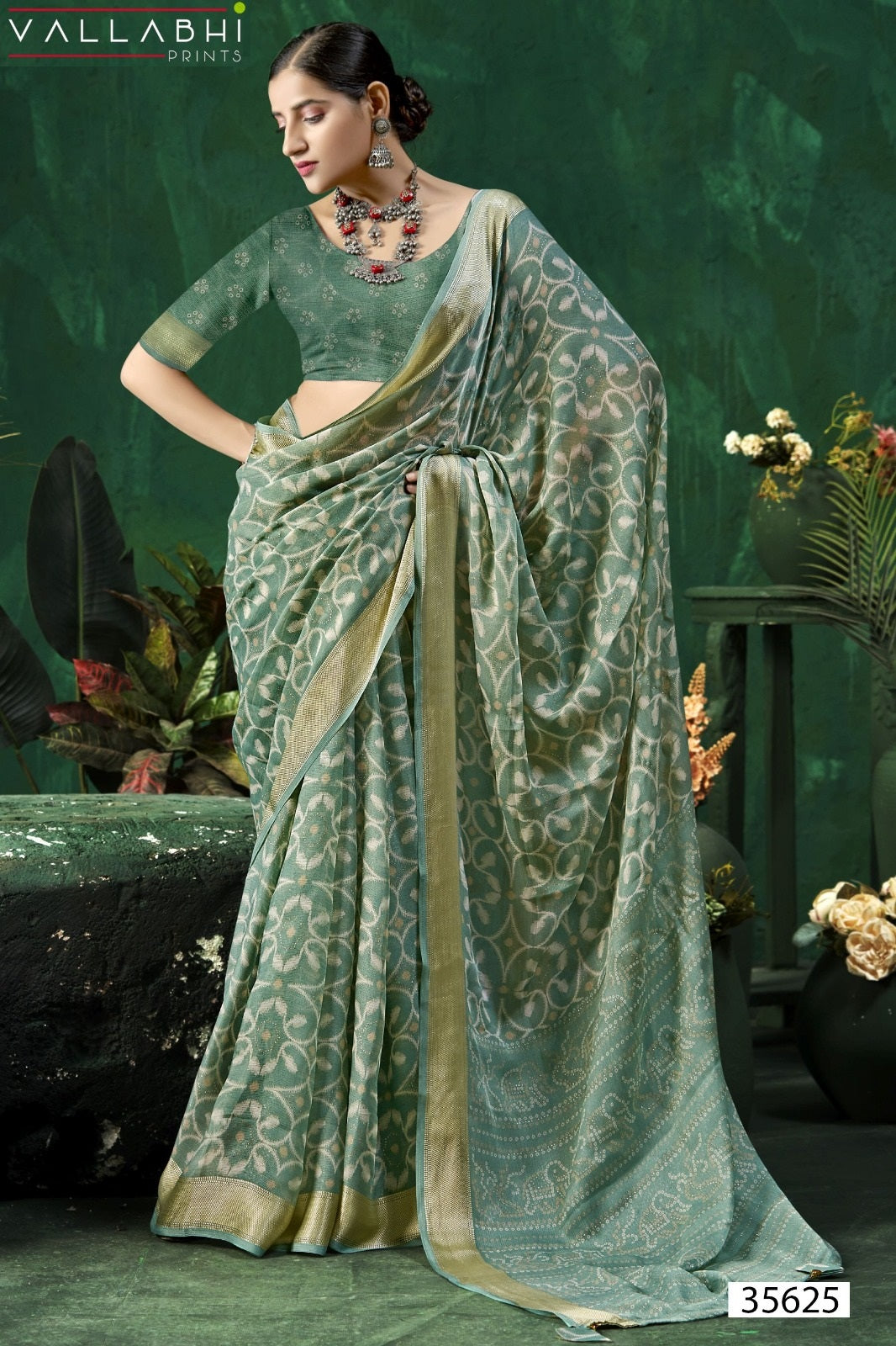 Elvisha Vallabhi Prints Chiffon Sarees Wholesaler Ahmedabad