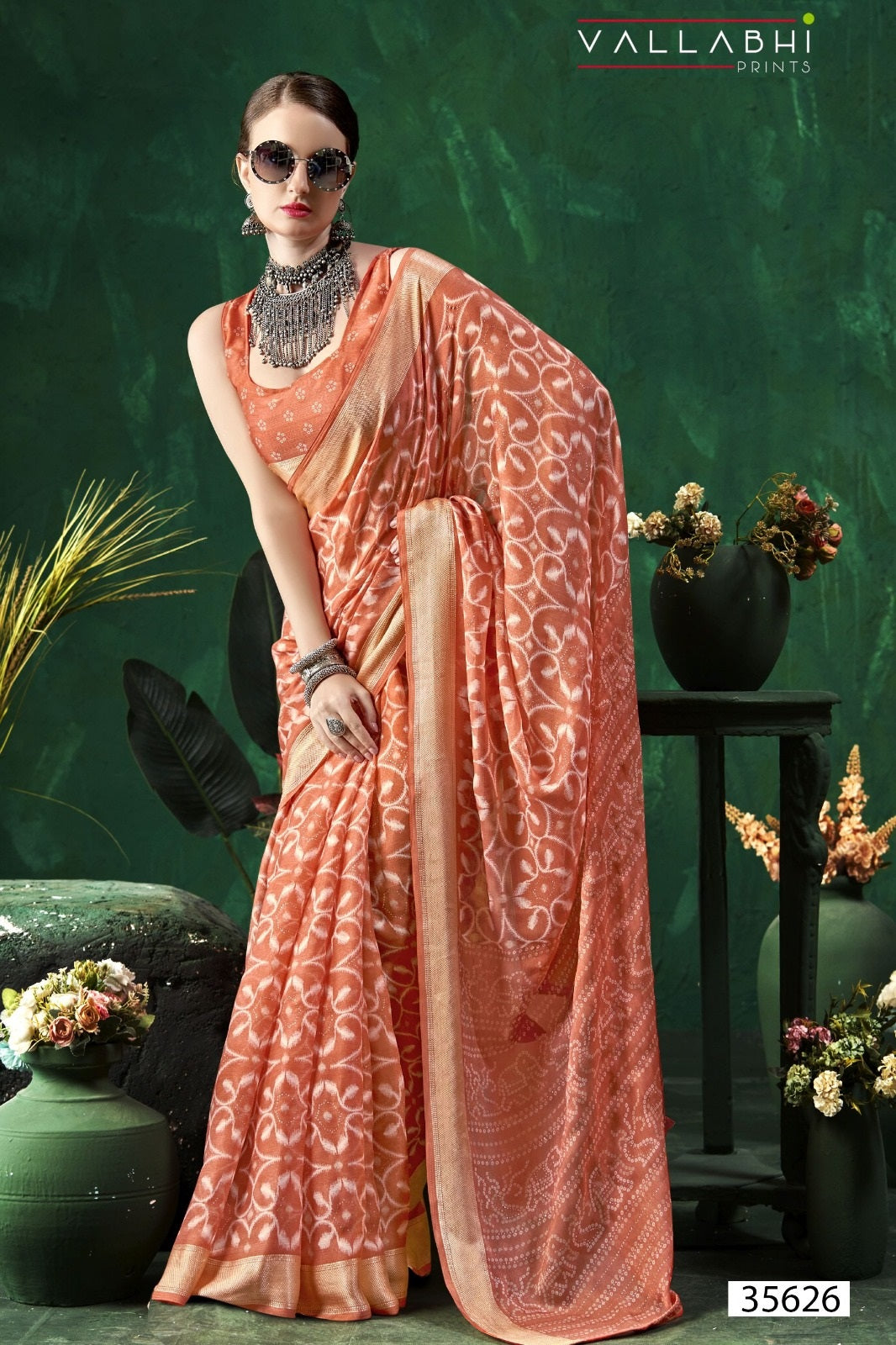 Elvisha Vallabhi Prints Chiffon Sarees Wholesaler Ahmedabad