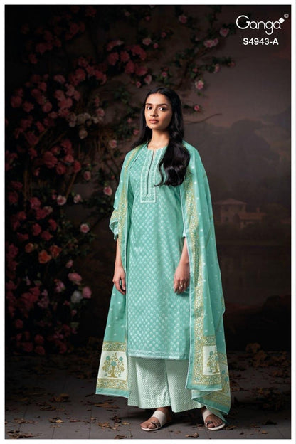 Elyndra 4943 Ganga Cotton Plazzo Style Suits Wholesale Rate