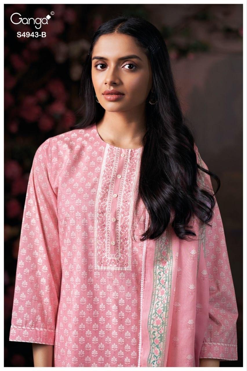 Elyndra 4943 Ganga Cotton Plazzo Style Suits Wholesale Rate