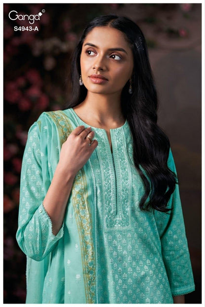 Elyndra 4943 Ganga Cotton Plazzo Style Suits Wholesale Rate