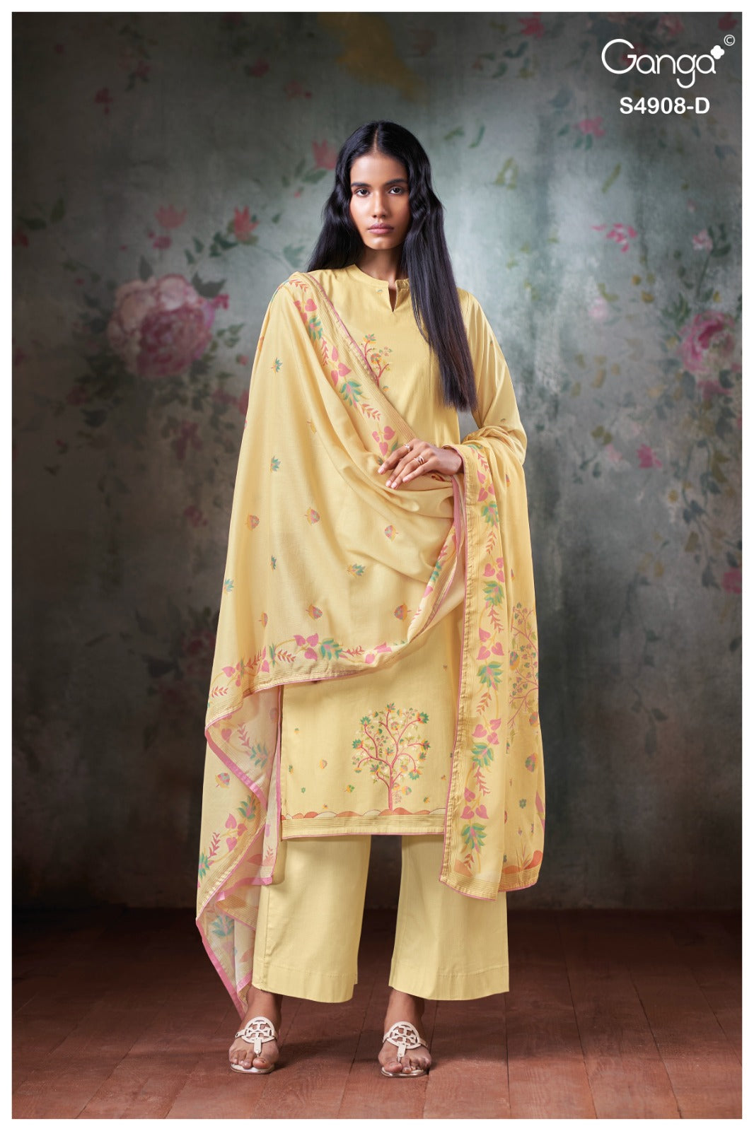 Elyndria S4908 Ganga Cotton Pant Style Suits Wholesale Rate