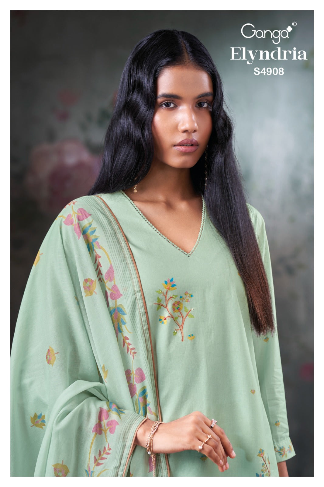 Elyndria S4908 Ganga Cotton Pant Style Suits Wholesale Rate