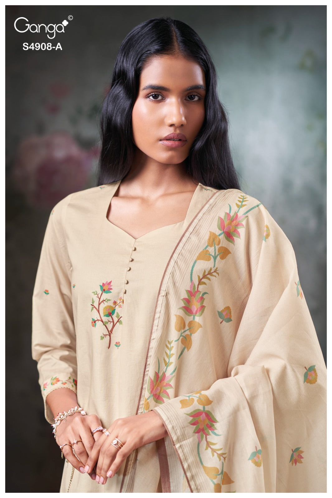 Elyndria S4908 Ganga Cotton Pant Style Suits Wholesale Rate