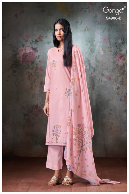 Elyndria S4908 Ganga Cotton Pant Style Suits Wholesale Rate