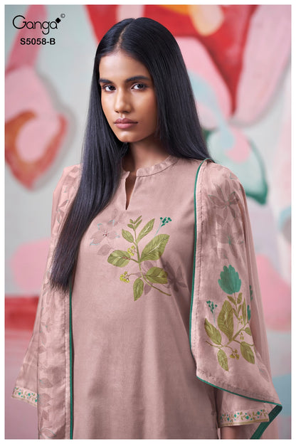 Elysia S5058 Ganga Cotton Satin Pant Style Suits Wholesaler India