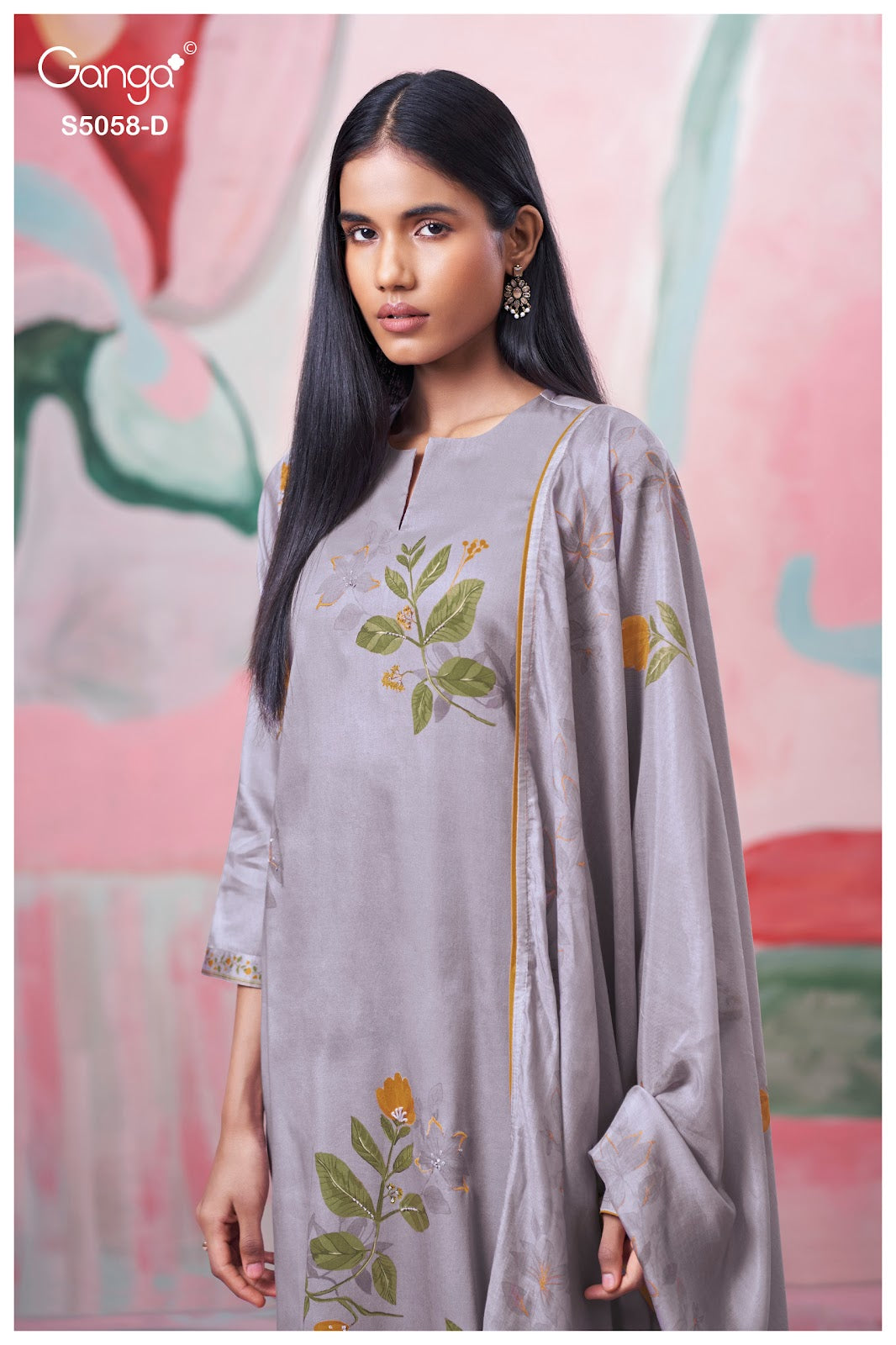 Elysia S5058 Ganga Cotton Satin Pant Style Suits Wholesaler India