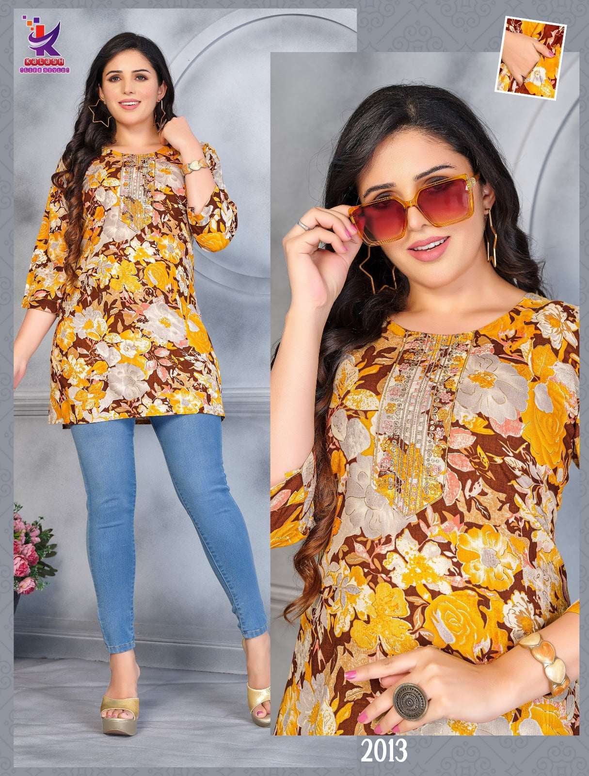 Elysian Mlm Kalash Lifestyle Rayon 14Kg Short Kurtis Exporter Ahmedabad