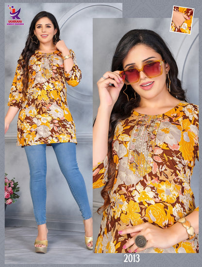 Elysian Mlm Kalash Lifestyle Rayon 14Kg Short Kurtis Exporter Ahmedabad