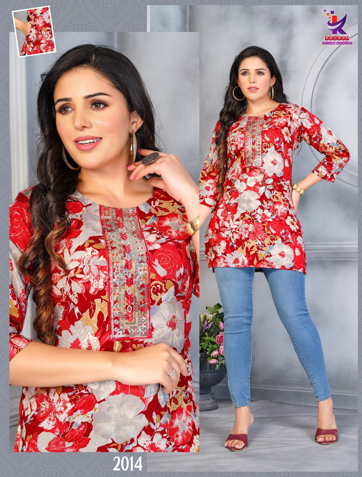 Elysian Mlm Kalash Lifestyle Rayon 14Kg Short Kurtis Exporter Ahmedabad