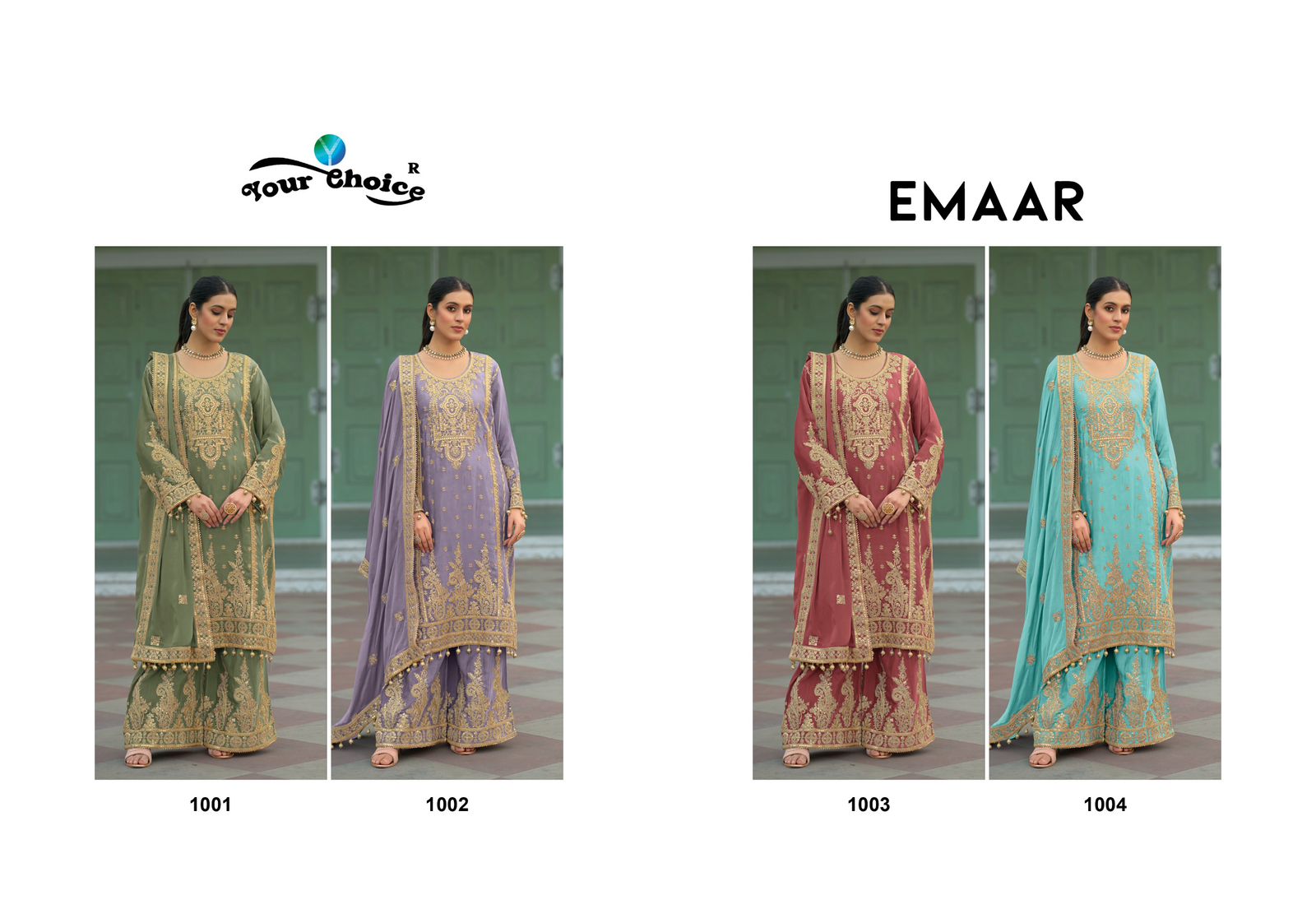 Emaar Your Choice Chinon Pakistani Readymade Suits Exporter Gujarat