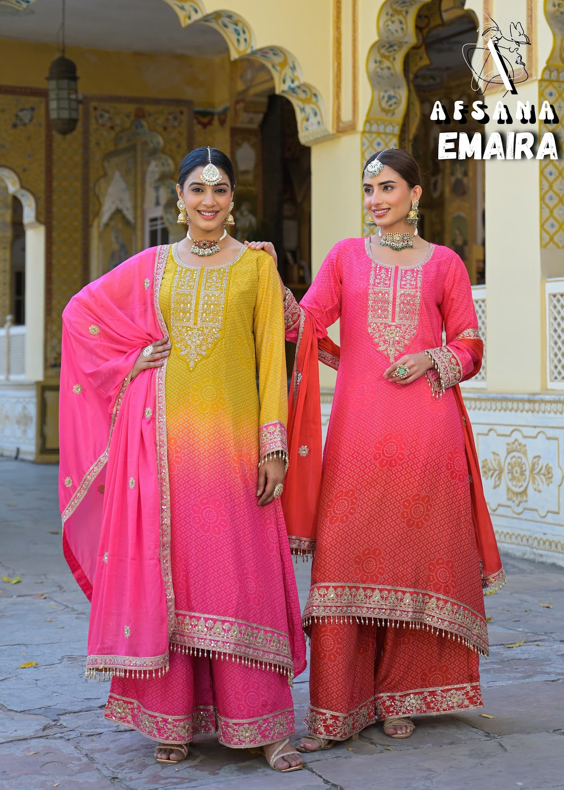 Emaira Afsana Viscose Readymade Plazzo Style Suits Wholesale