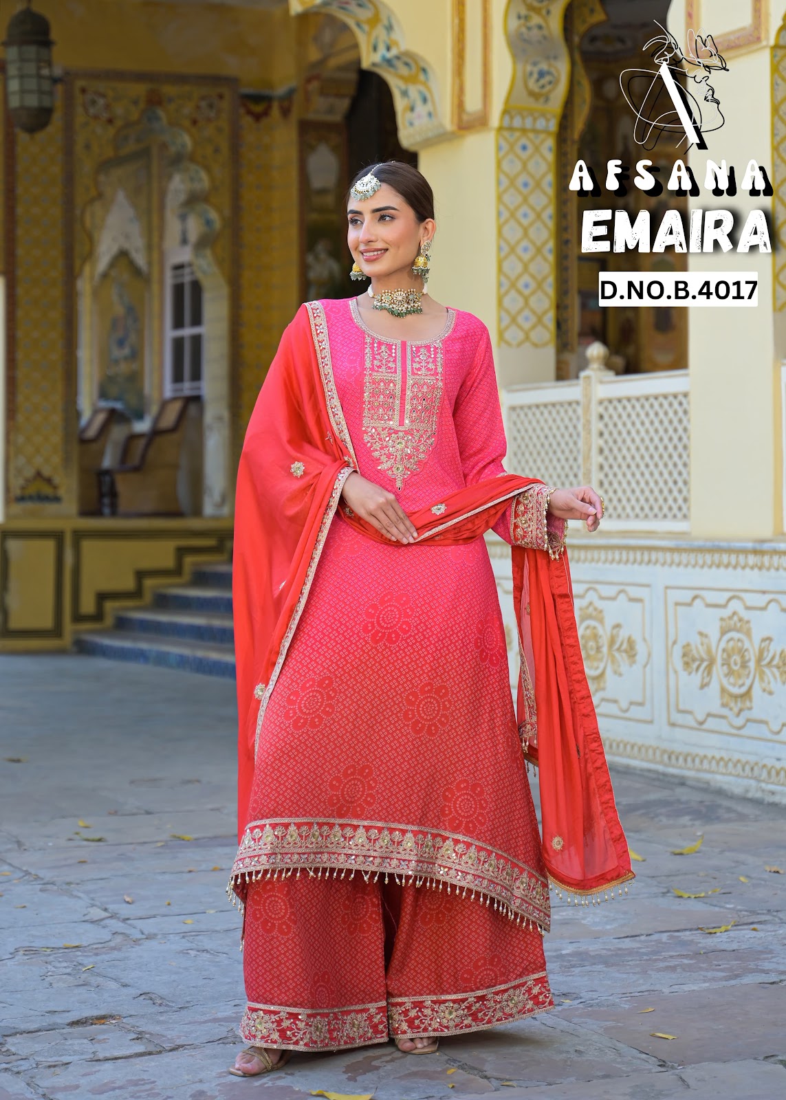 Emaira Afsana Viscose Readymade Plazzo Style Suits Wholesale