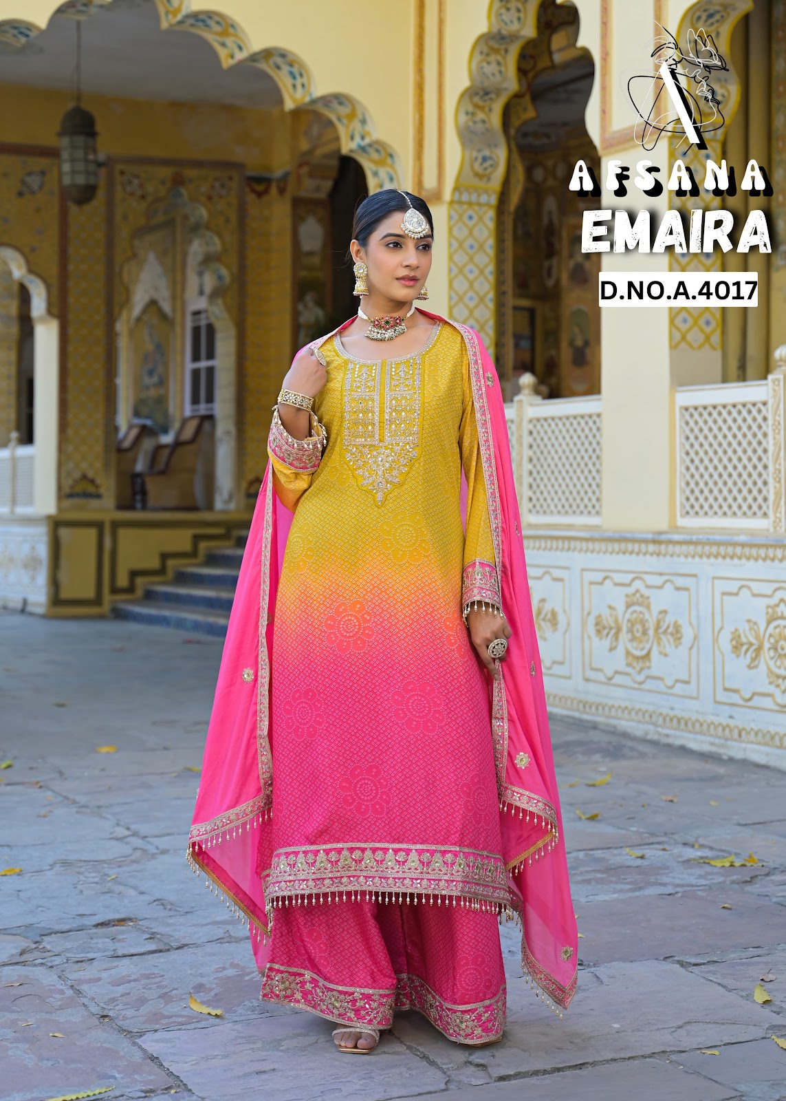 Emaira Afsana Viscose Readymade Plazzo Style Suits Wholesale