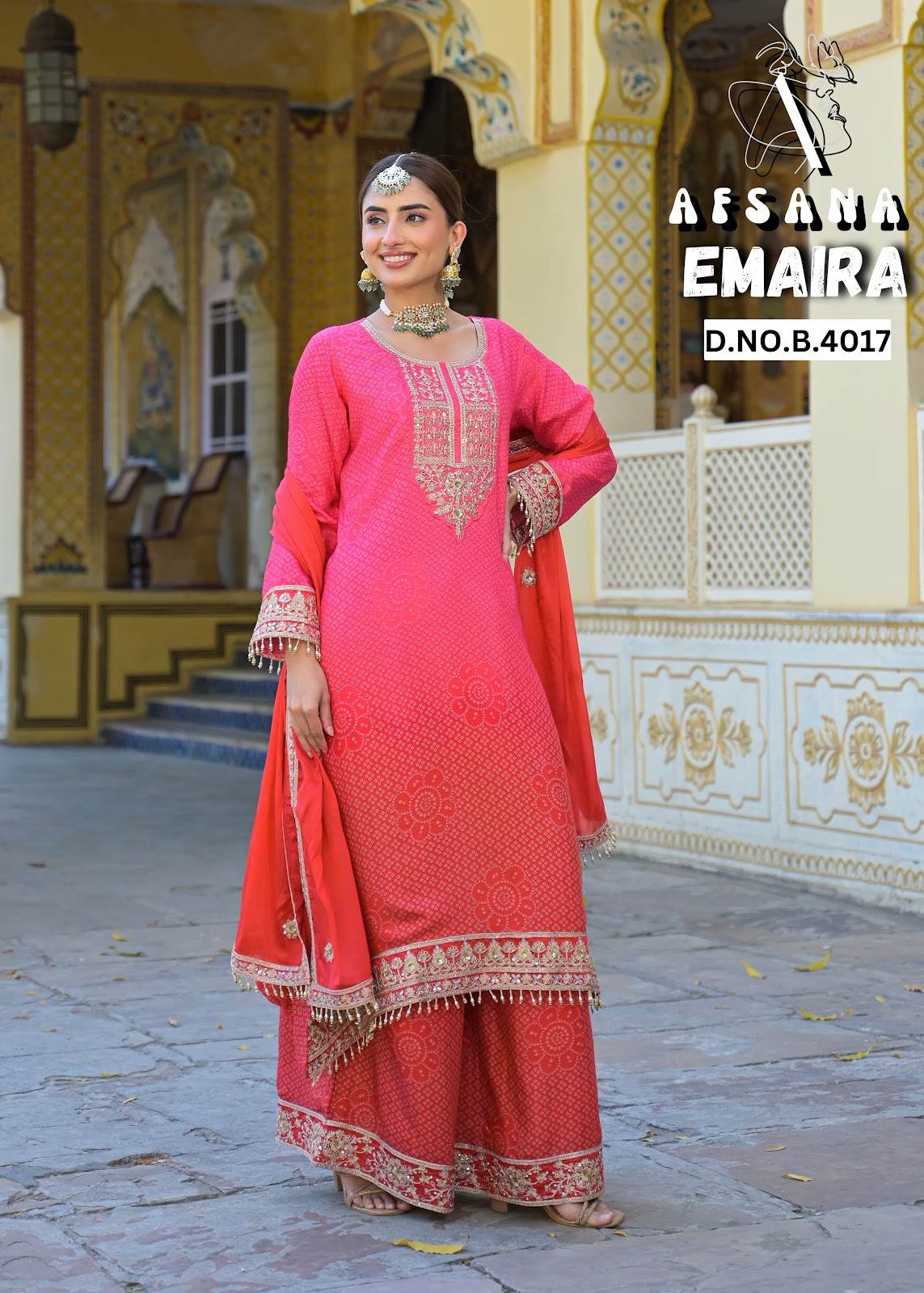 Emaira Afsana Viscose Readymade Plazzo Style Suits Wholesale