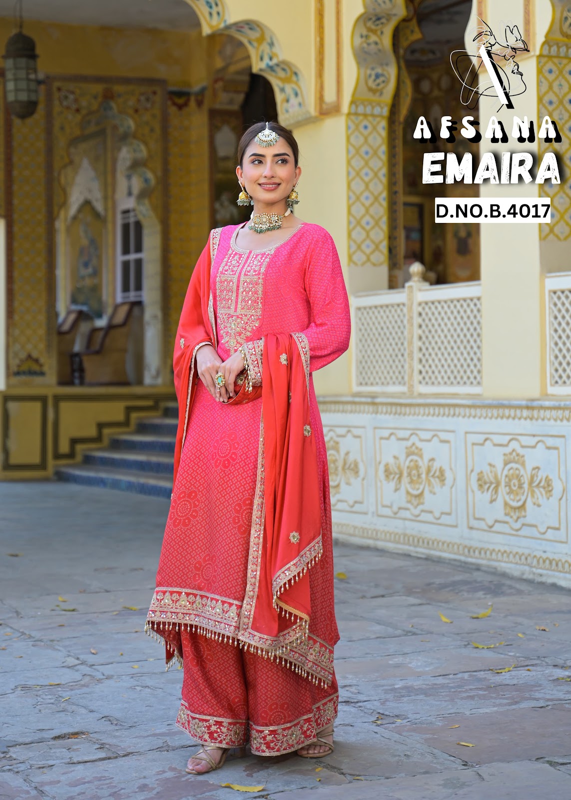 Emaira Afsana Viscose Readymade Plazzo Style Suits Wholesale