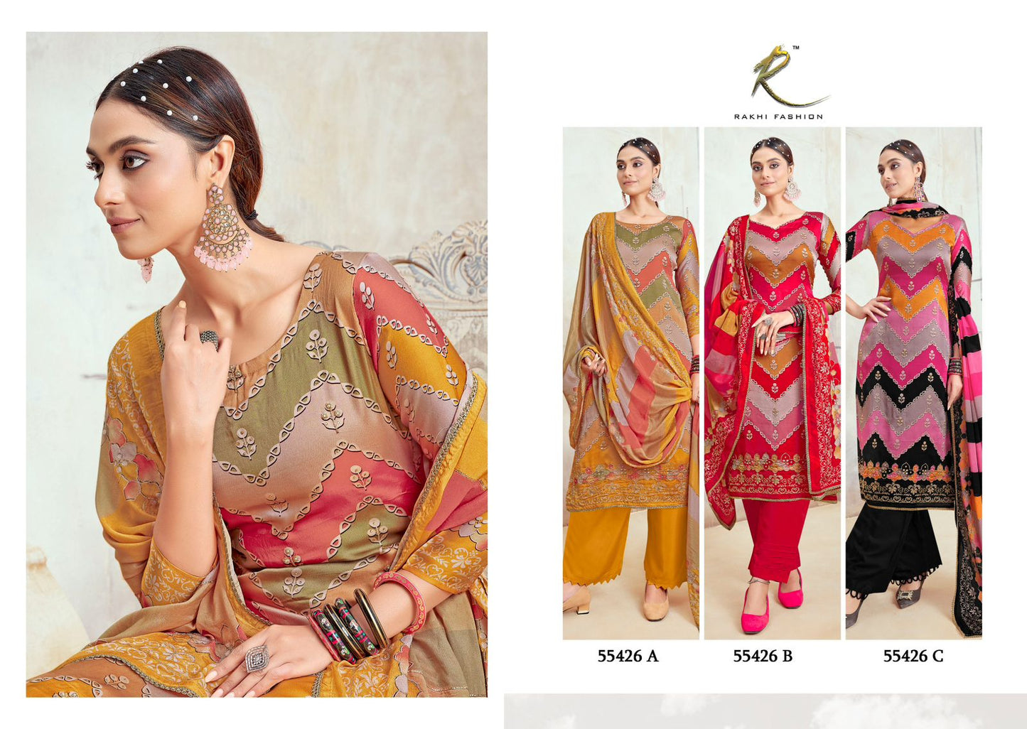 Embellished Gorgeous Rakhi Fashion Viscose Organza Pant Style Suits Wholesale Price